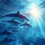 Meeres Delfine Unterwasser Sonnenlicht Lebendig Und Friedlich | Meerestiere | Tiere