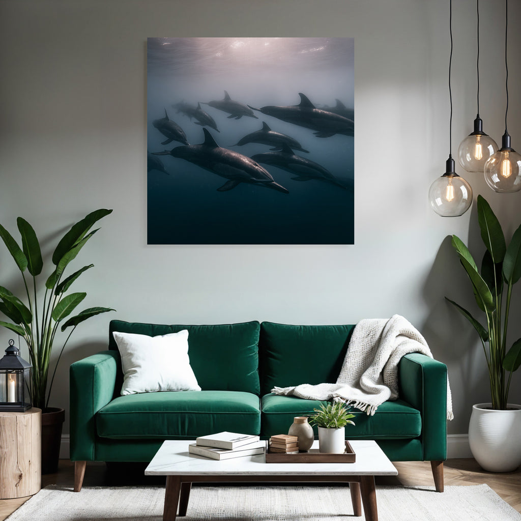 Meeres Delfinschule Unterwasser Sanftes Licht
