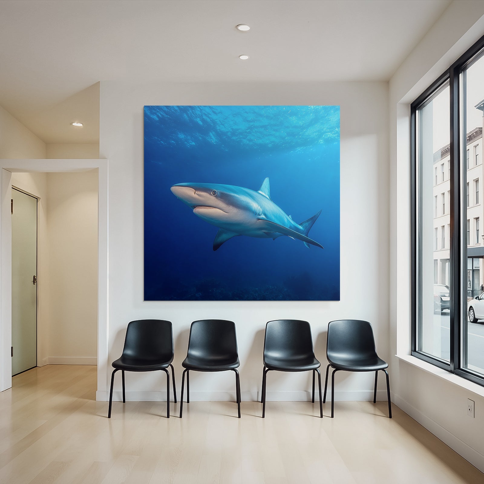 Meeres Hai Im Klaren Blaün Wasser
