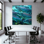 Meeres Lachs Schwarm Im Wasser