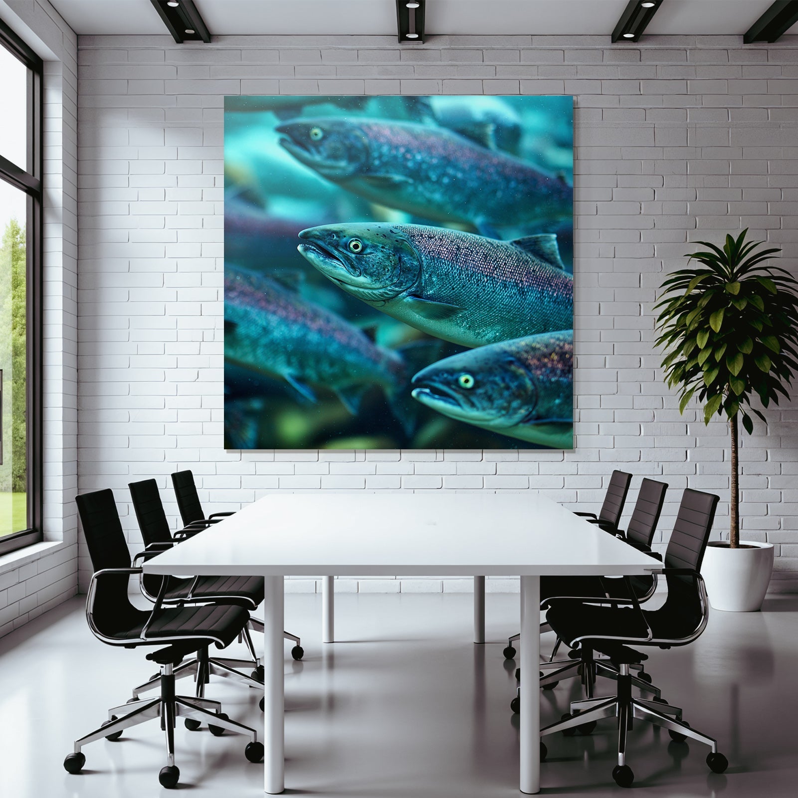 Meeres Lachs Schwarm Im Wasser