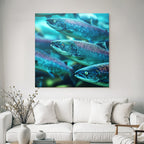 Meeres Lachs Schwarm Im Wasser