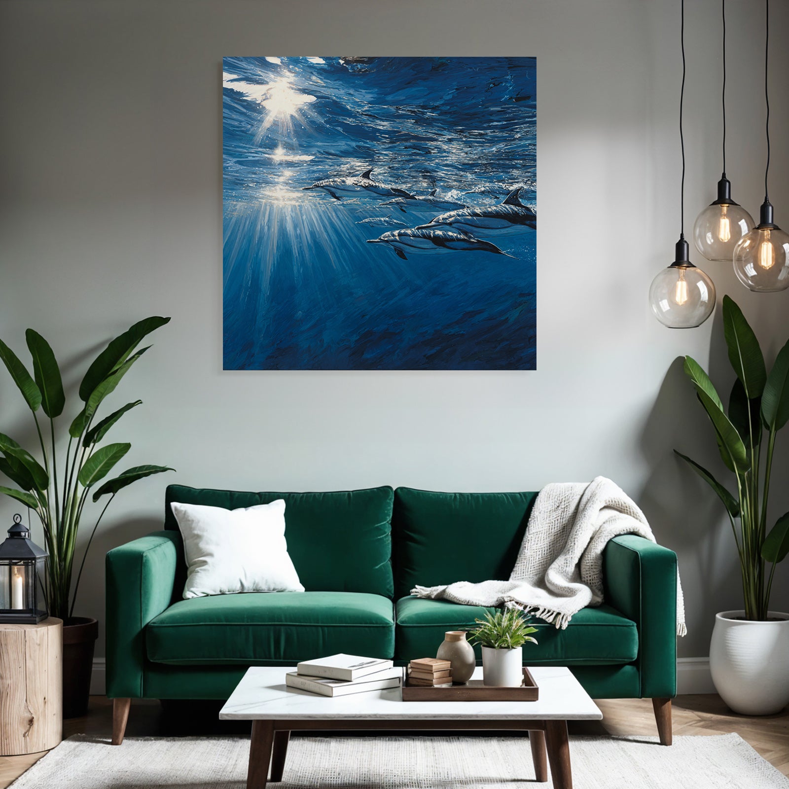 Meeres Unterwasser Szene Mit Delfinen