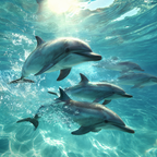 Meeres Verspielte Delfine Im Klarblaün Wasser Unterwasserszene | Meerestiere | Tiere
