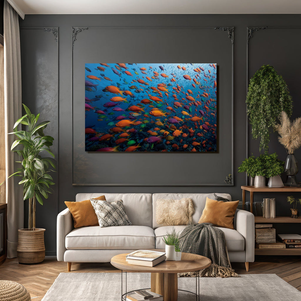 Meeres Bunte Unterwasserwelt Mit Fischen Und Korallenriff
