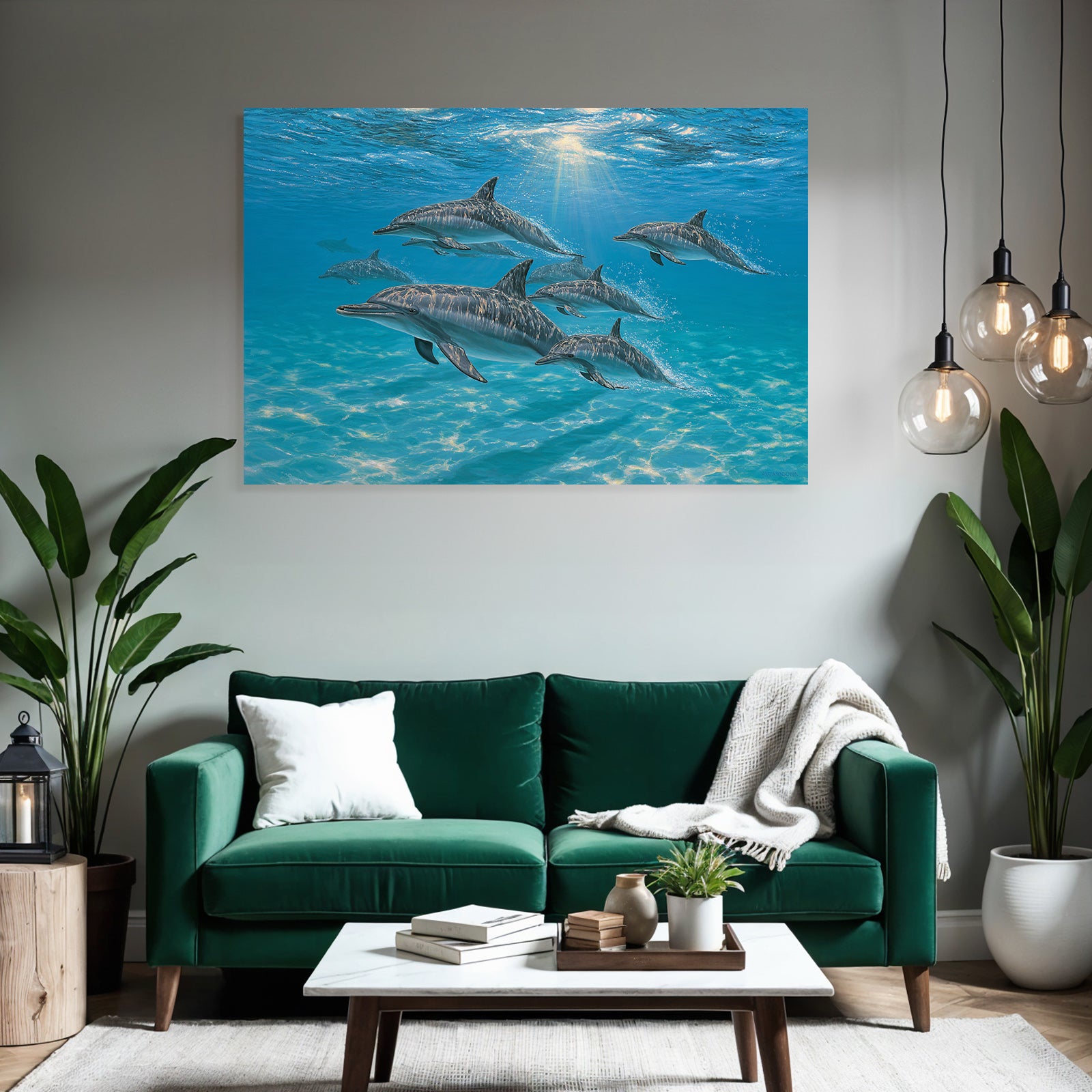 Meeres Delfine Schwimmen Unter Wasser
