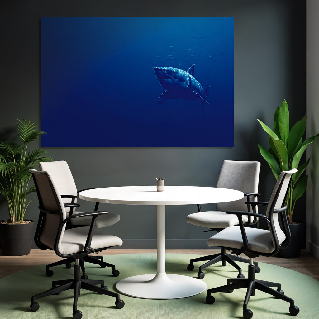 Meeres Haifisch Im Tiefblaün Ozean