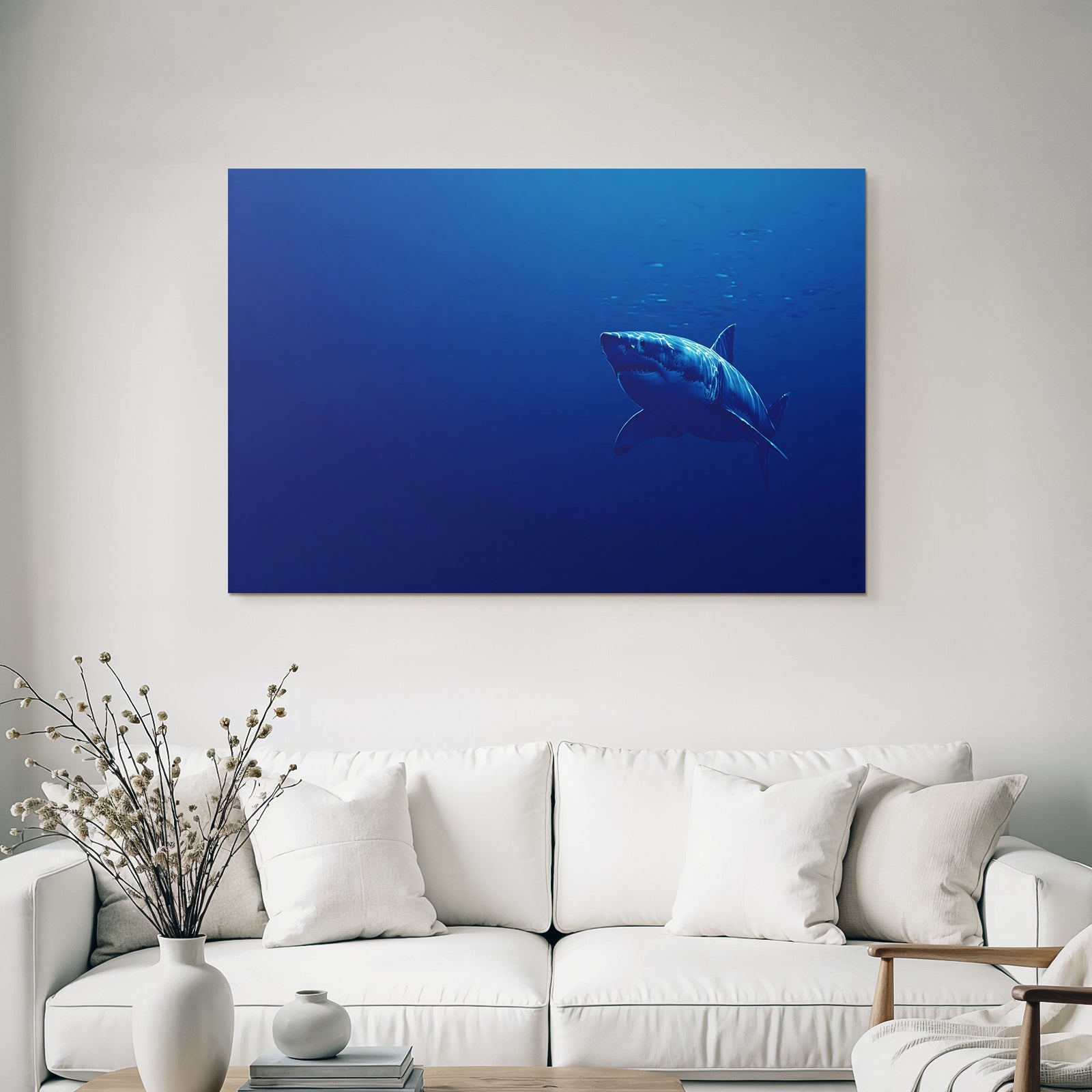 Meeres Haifisch Im Tiefblaün Ozean