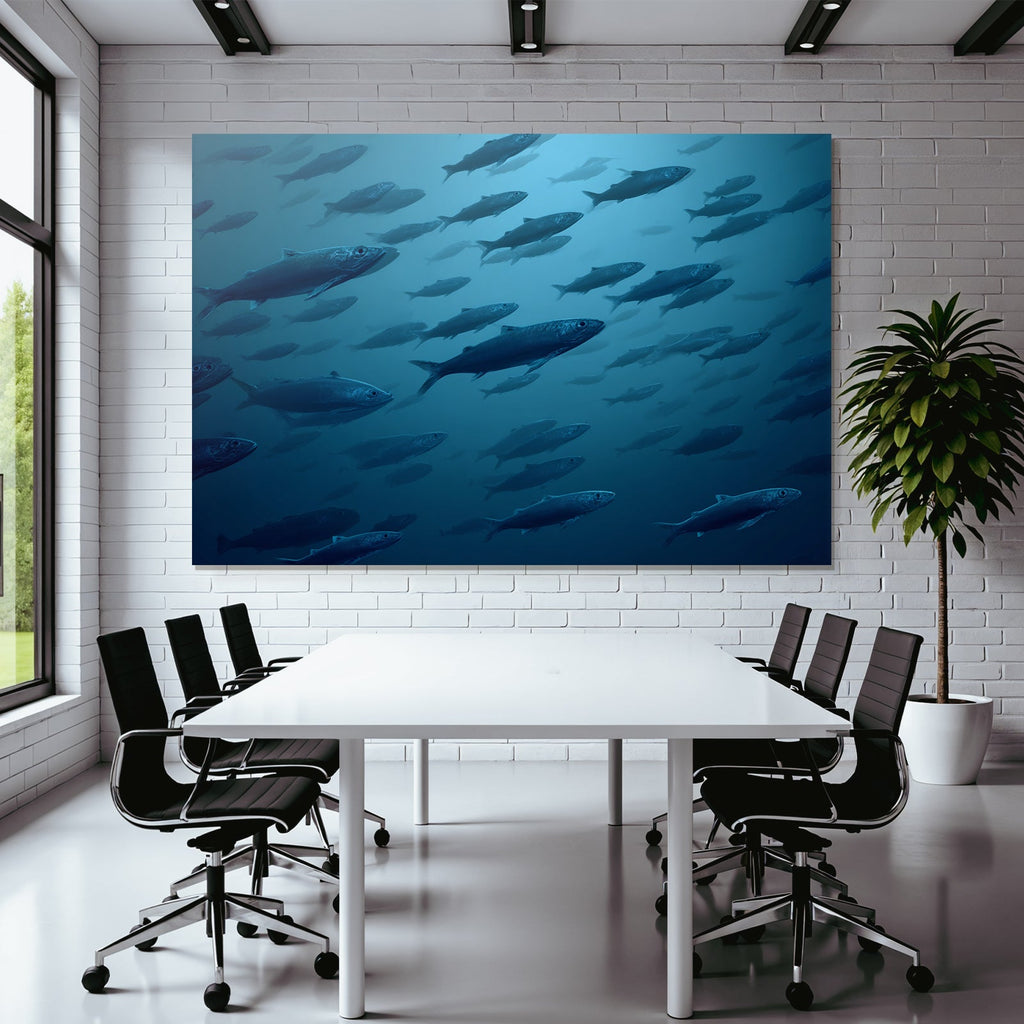 Meeres Schwarm Fische Unterwasser Blaü Tiefe