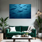 Meeres Schwarm Fische Unterwasser Blaü Tiefe