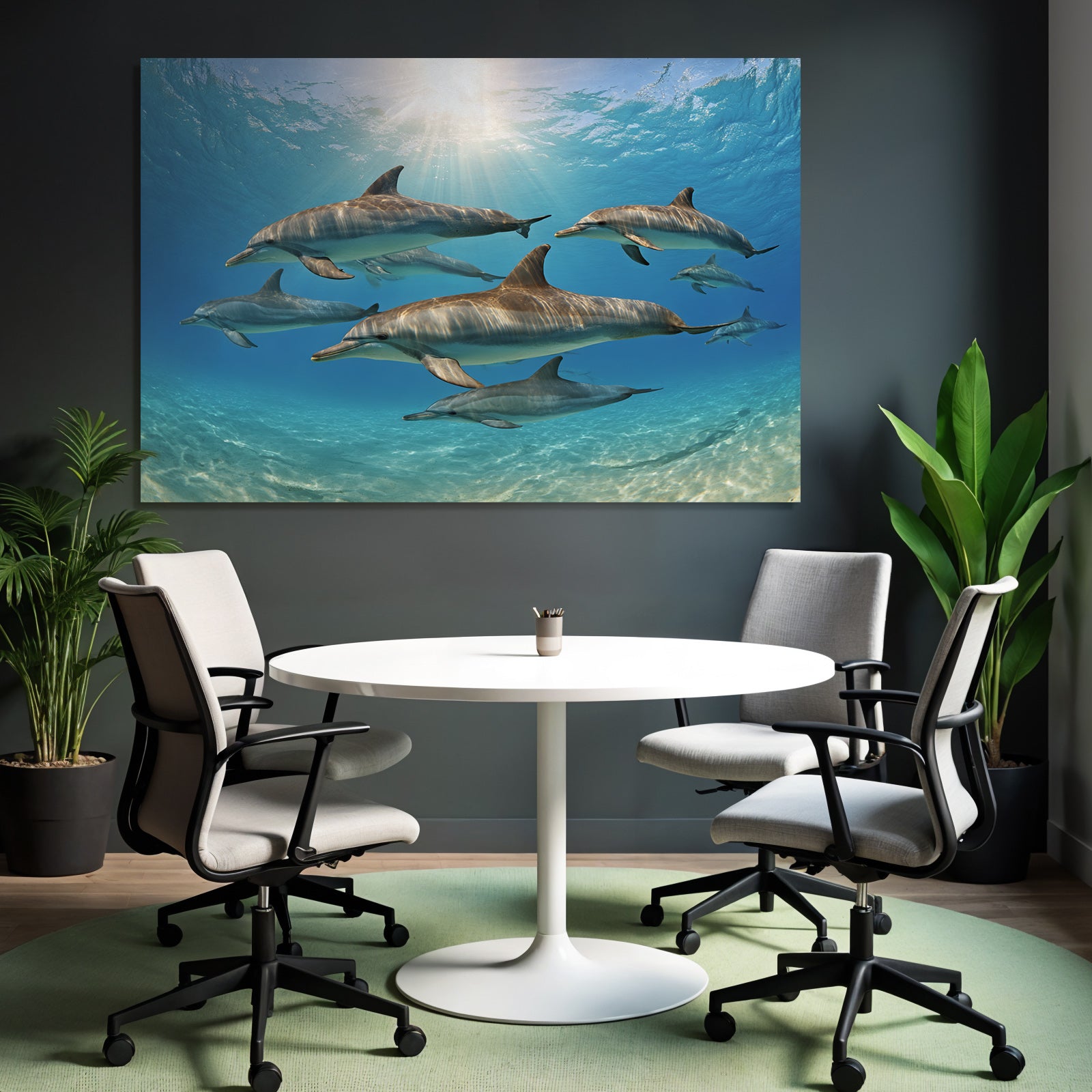 Meeres Delphine Unterwasser Im Sonnenlicht