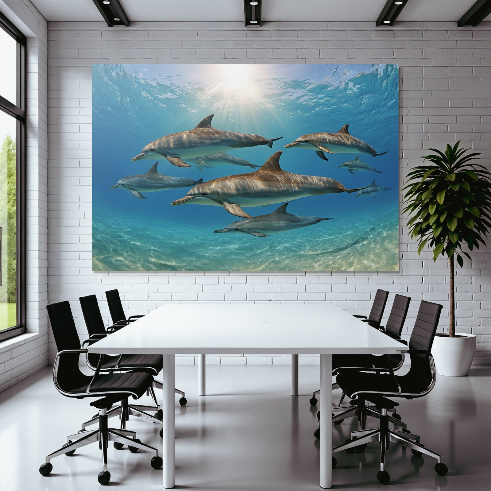 Meeres Delphine Unterwasser Im Sonnenlicht