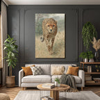 Cheetah Im In Der Natur Mit Gras Und Bewuchs