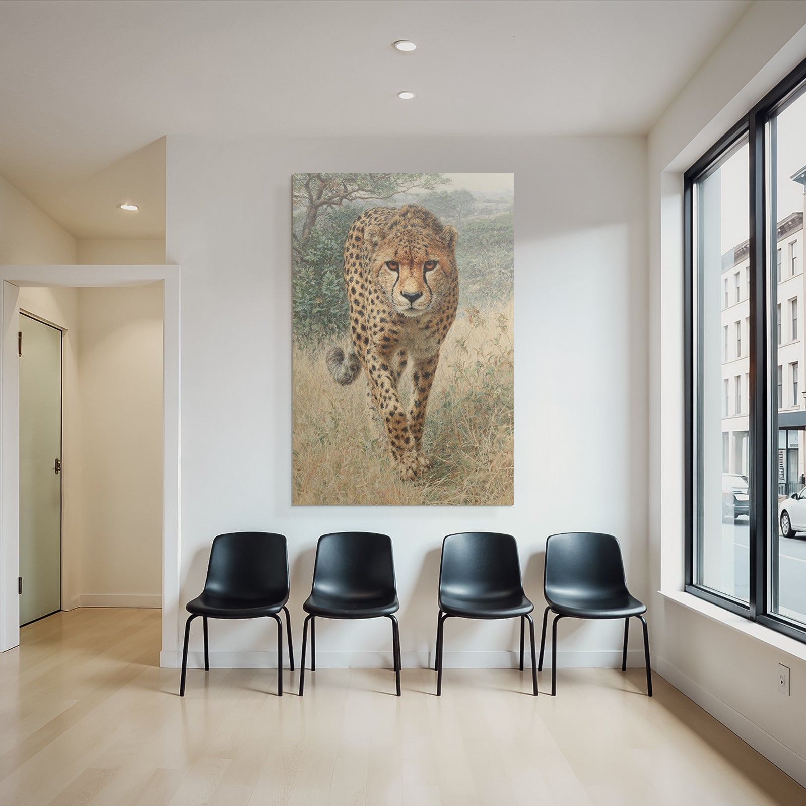 Cheetah Im In Der Natur Mit Gras Und Bewuchs