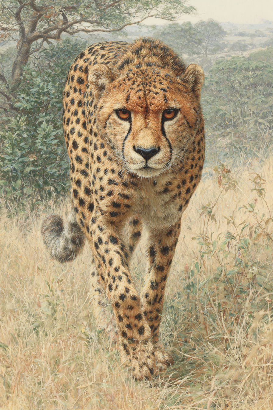 Cheetah Im In Der Natur Mit Gras Und Bewuchs | Safari und Wildtiere | Tiere