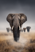 Elefanten Im Savanne Mjodige Stimmung | Safari und Wildtiere | Tiere