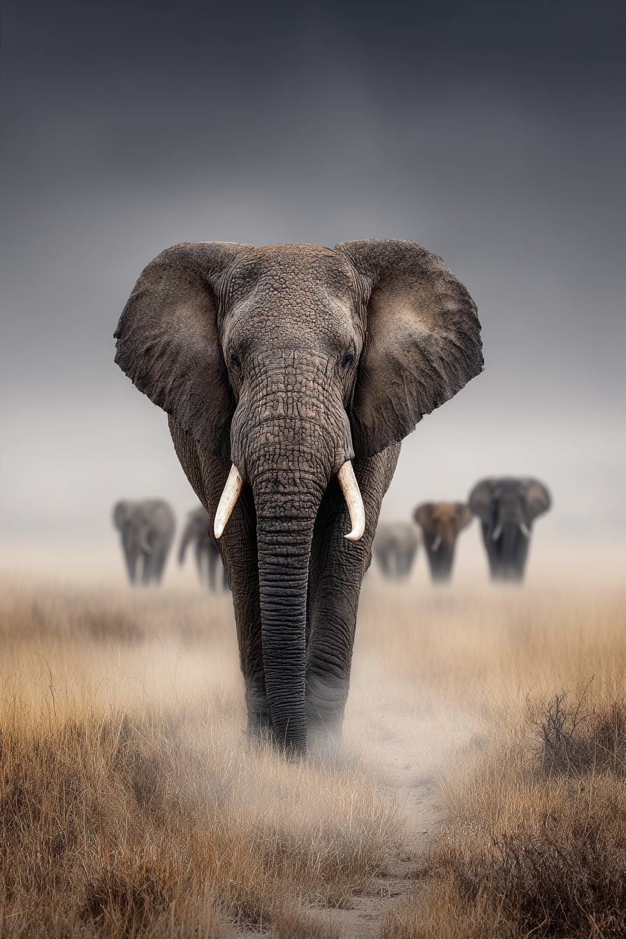 Elefanten Im Savanne Mjodige Stimmung | Safari und Wildtiere | Tiere