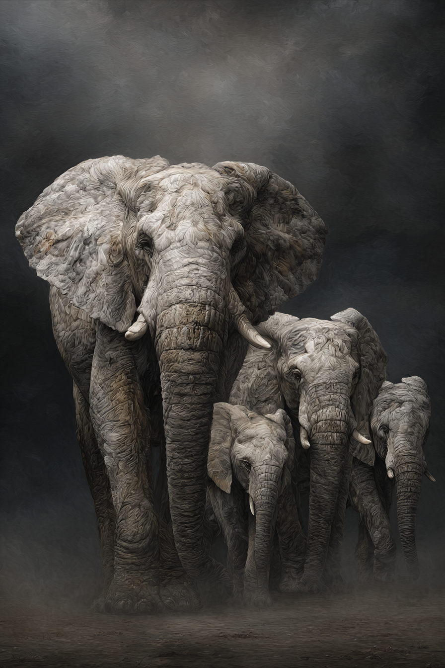 Elefanten Stärken Einheit Dramatischer Stil | Safari und Wildtiere | Tiere