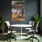 Giraffe Bei Einem Baum In Der Savanne