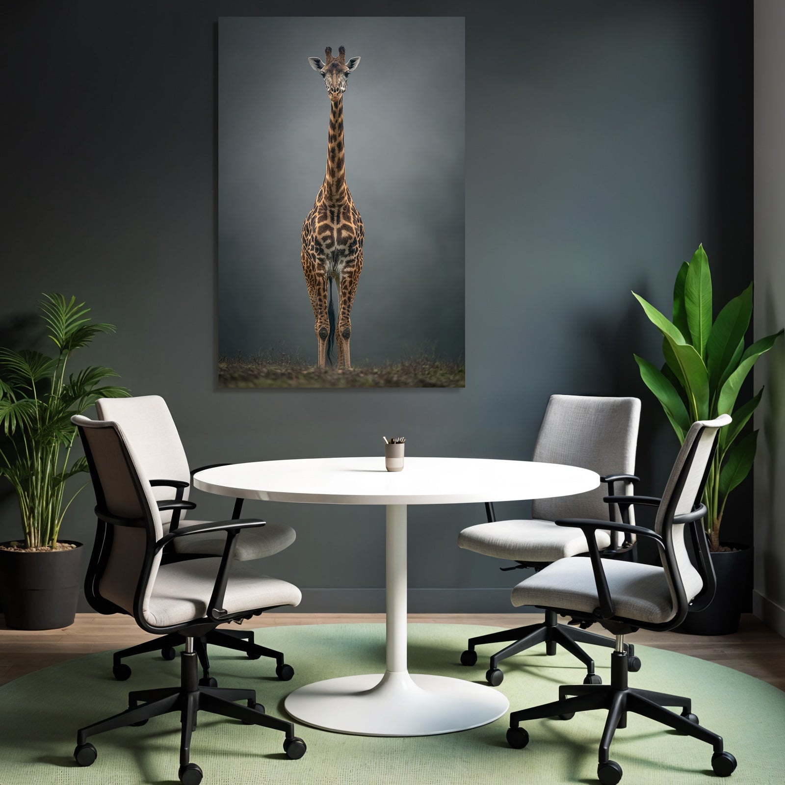 Giraffe Im Stand Mit Langem Hals Und Fleckigem Muster