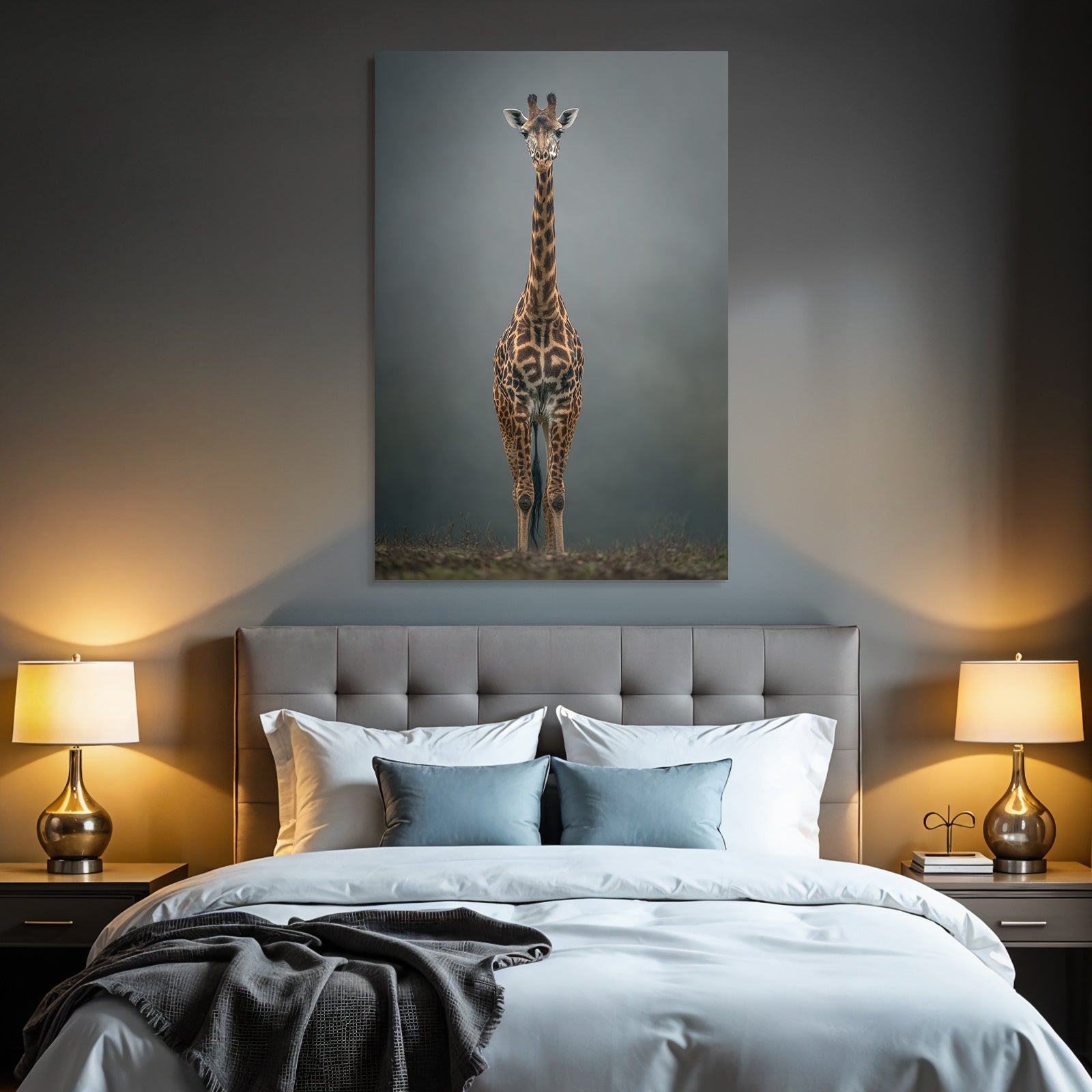 Giraffe Im Stand Mit Langem Hals Und Fleckigem Muster