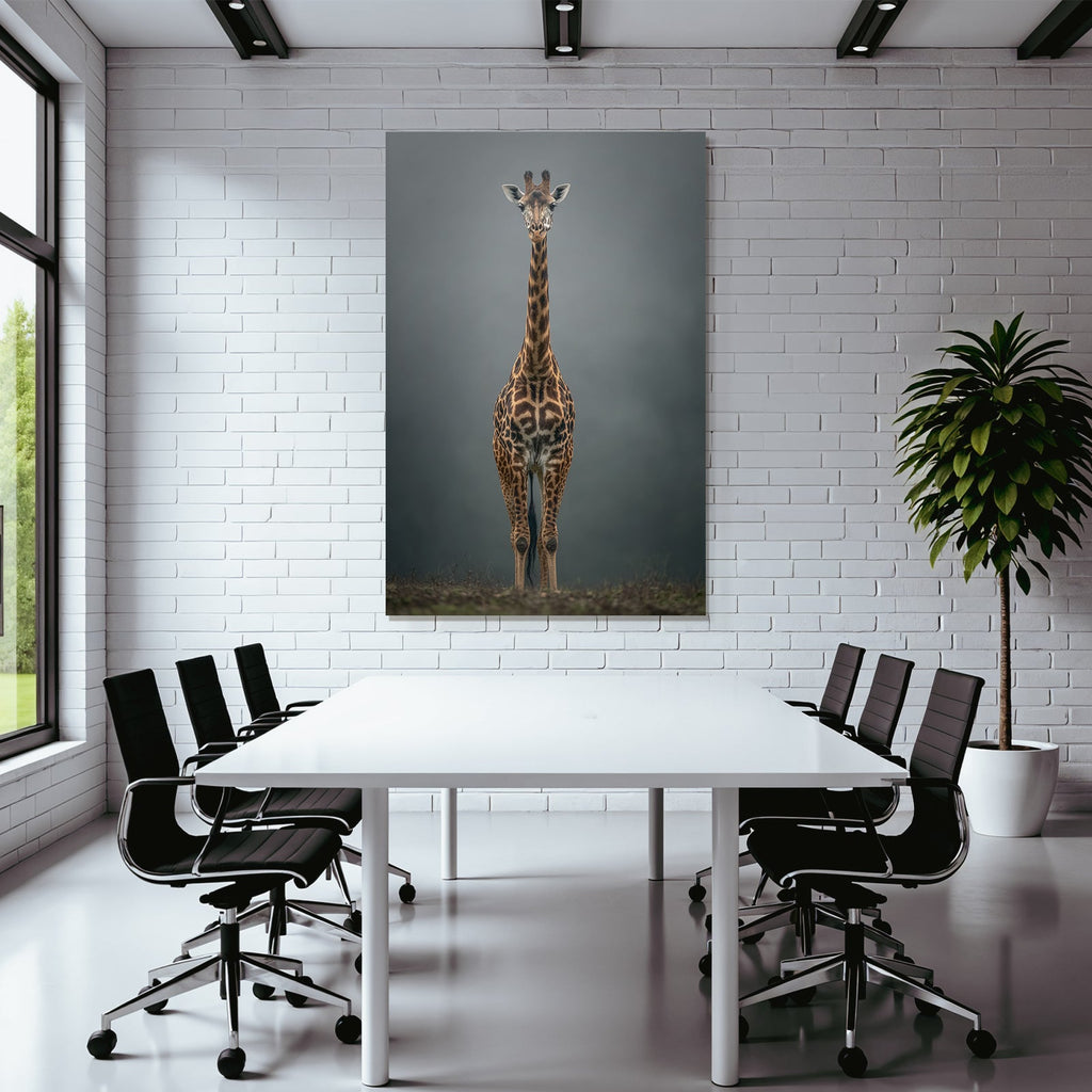 Giraffe standing with long neck and spotted pattern
