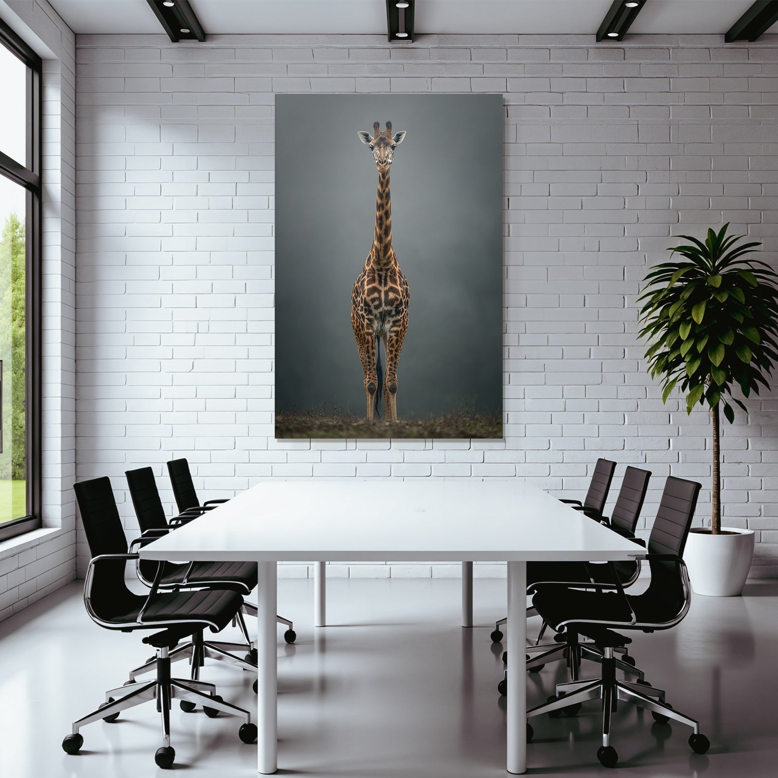 Giraffe Im Stand Mit Langem Hals Und Fleckigem Muster
