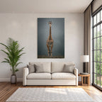 Giraffe standing with long neck and spotted pattern