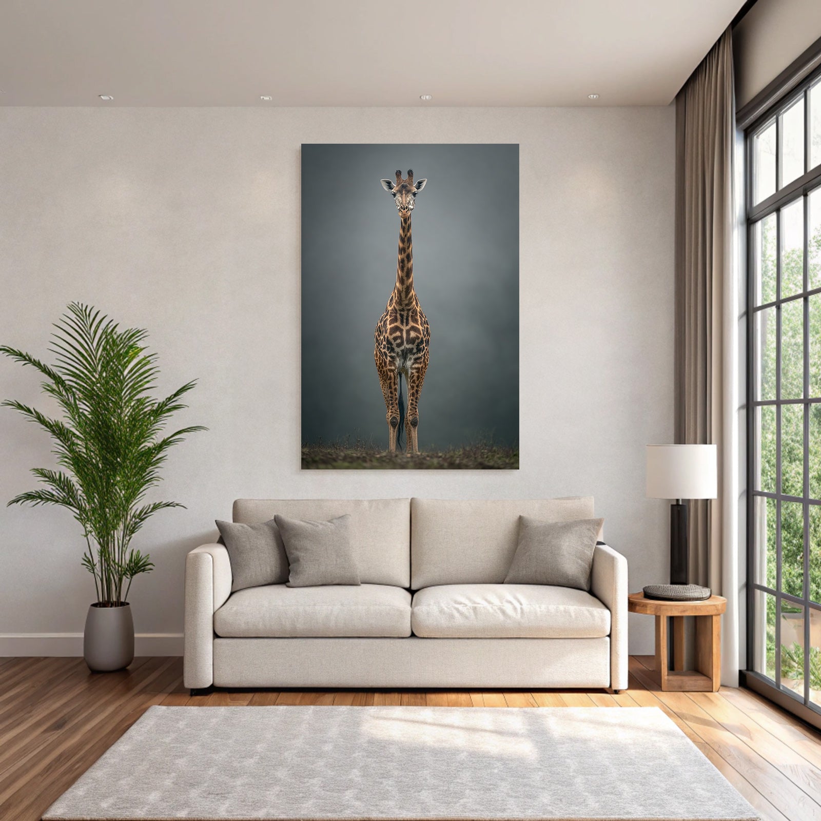 Giraffe Im Stand Mit Langem Hals Und Fleckigem Muster