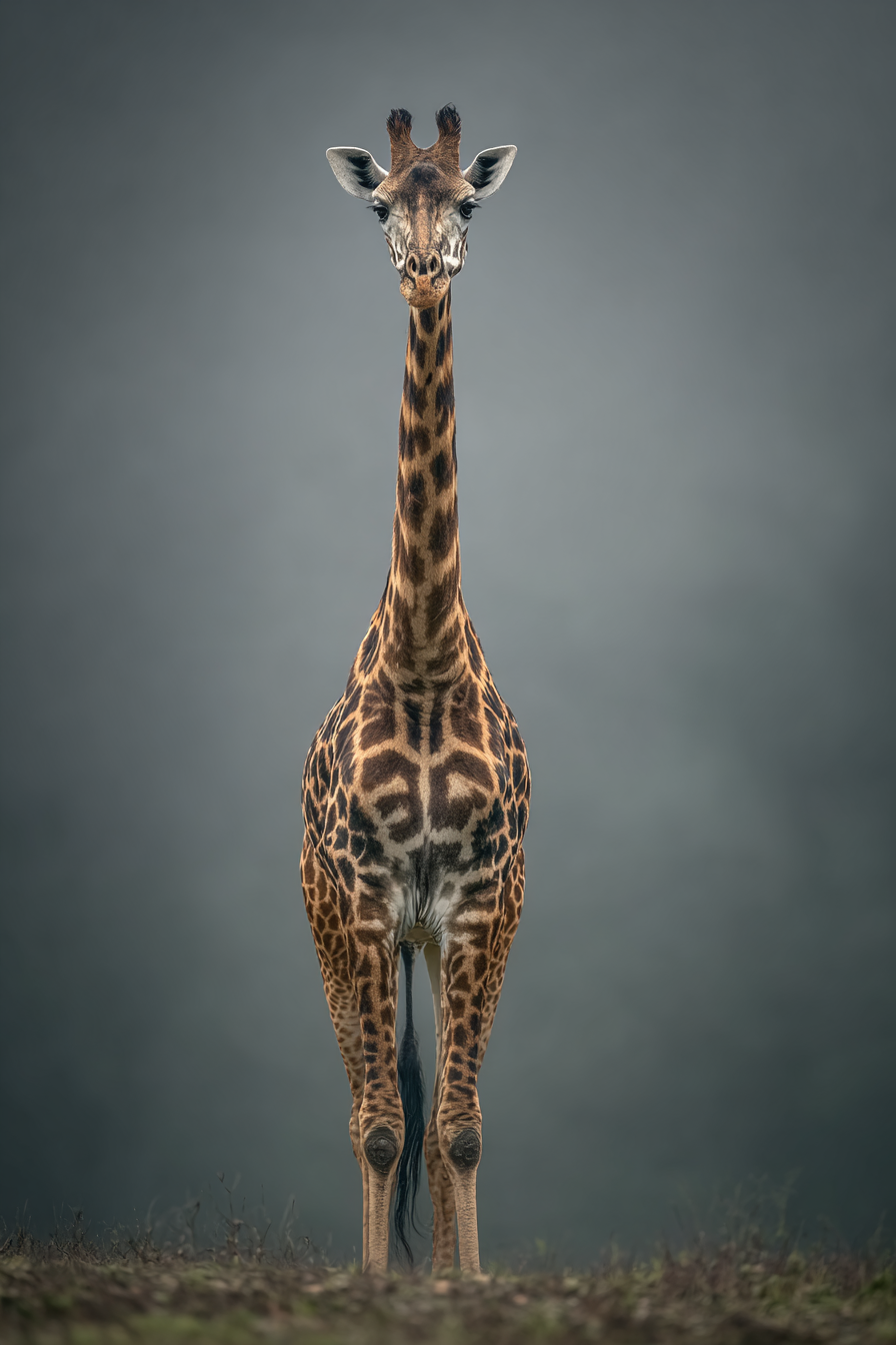 Giraffe Im Stand Mit Langem Hals Und Fleckigem Muster | Safari und Wildtiere | Tiere