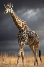 Giraffe In Der Natur Mit Himmel Und Gras | Safari und Wildtiere | Tiere