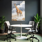Giraffe Wasserfarbstil Mit Himmel Und Landschaft