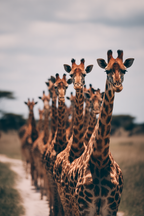 Giraffen In Der Savanne Gruppenbewegung | Safari und Wildtiere | Tiere