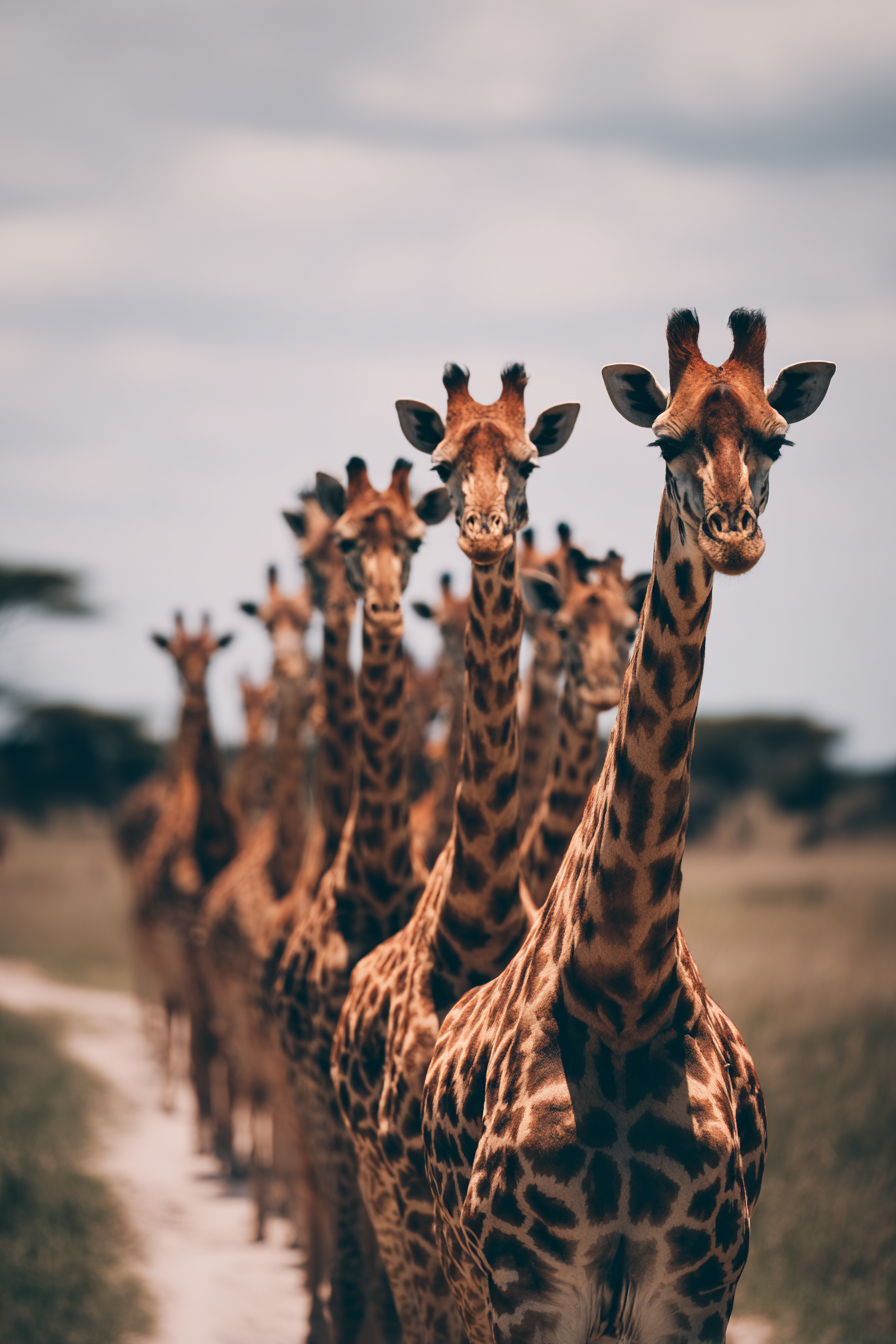 Giraffen In Der Savanne Gruppenbewegung | Safari und Wildtiere | Tiere