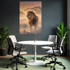 Lion Im Der Natur Regal Im Grossen Horizont Mit Farbenprächtigem Himmel