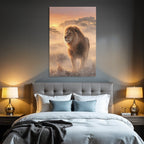 Lion Im Der Natur Regal Im Grossen Horizont Mit Farbenprächtigem Himmel