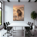 Lion Im Der Natur Regal Im Grossen Horizont Mit Farbenprächtigem Himmel