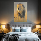 Lion Im Hochgras Mit Hintergrund In Der Savanne