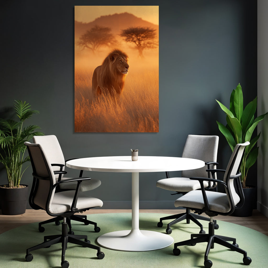 Lion Sunset Wildlife Natur Setting