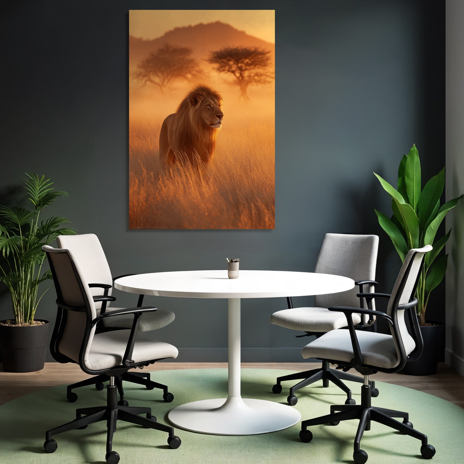 Lion Sunset Wildlife Natur Setting