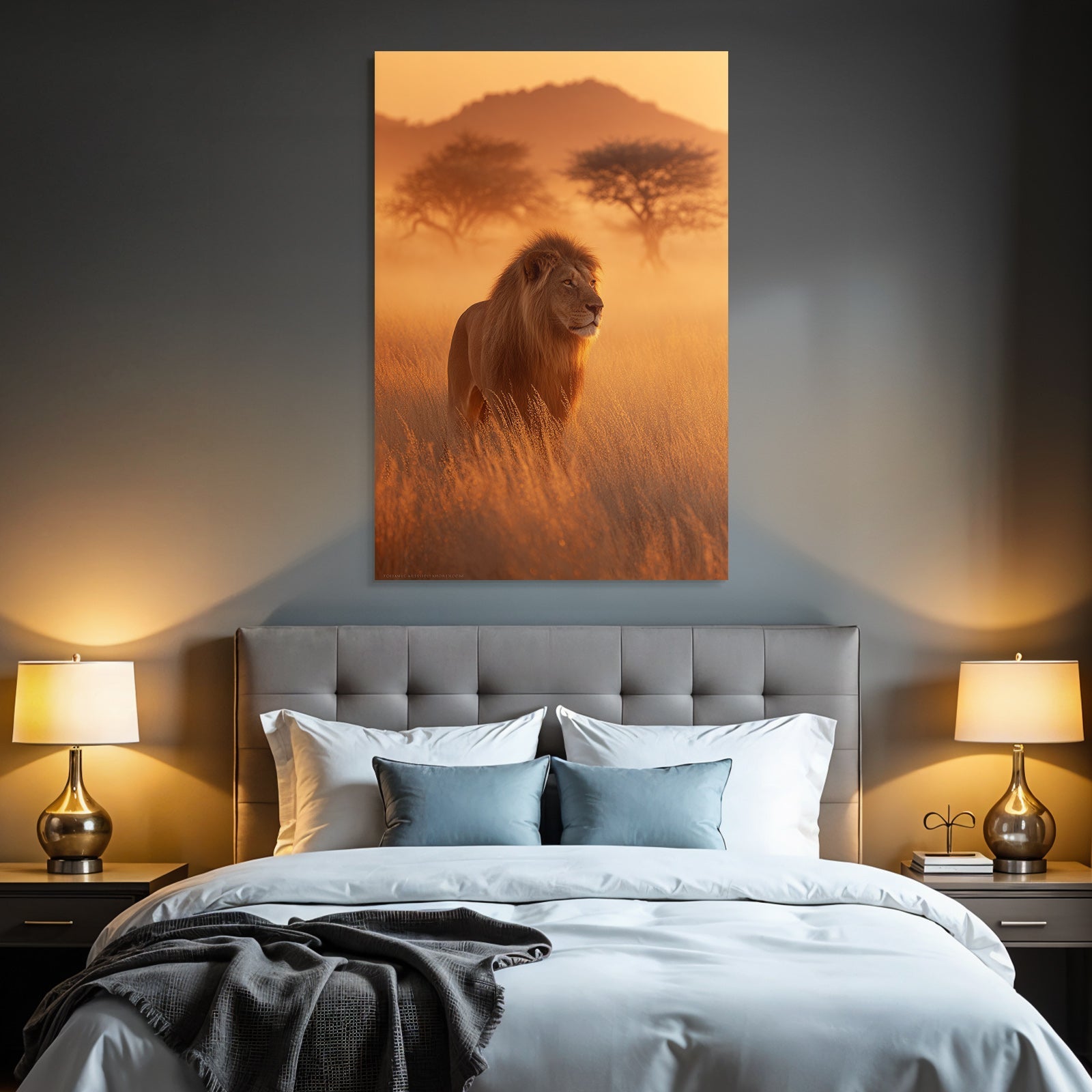 Lion Sunset Wildlife Natur Setting