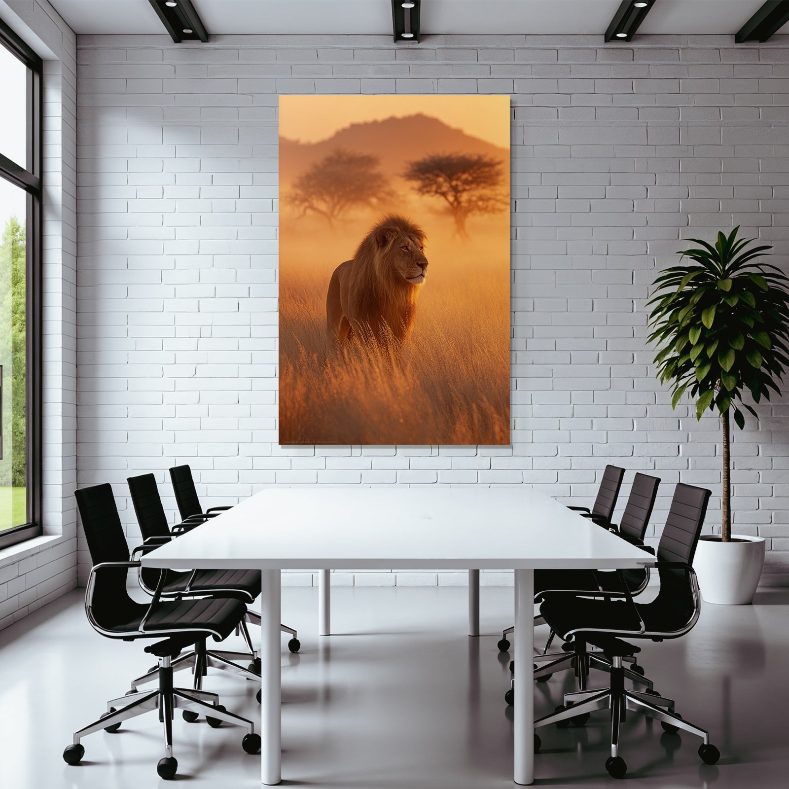 Lion Sunset Wildlife Natur Setting