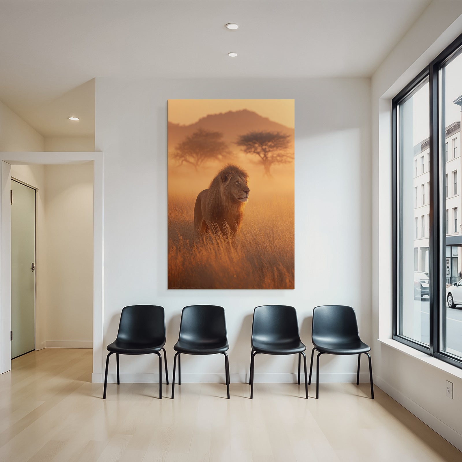 Lion Sunset Wildlife Natur Setting