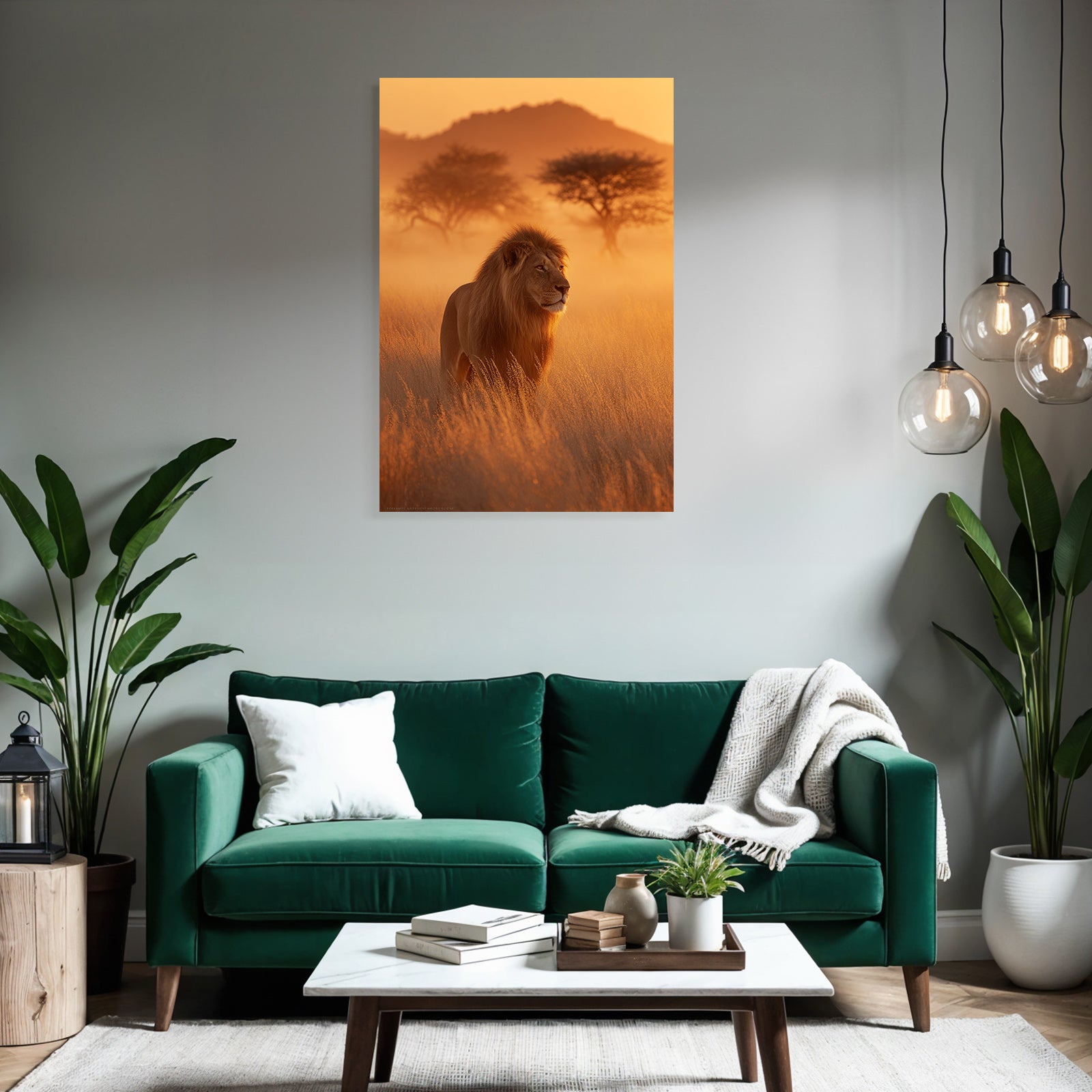 Lion Sunset Wildlife Natur Setting