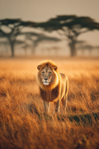 Löwen Im Grasland Bei Goldener Stunde | Safari und Wildtiere | Tiere