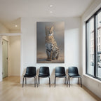 Serval Wildkatze Afrika Mit Stellen Und Grossen Ohren