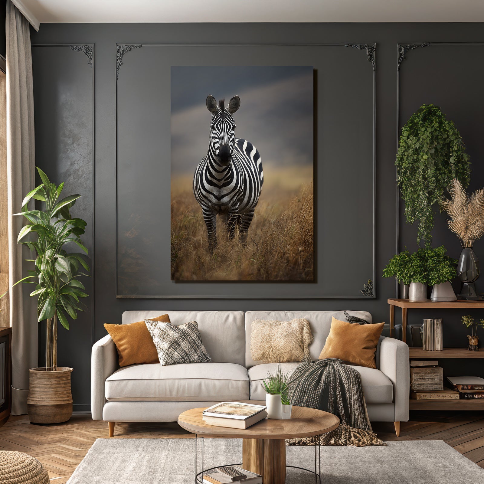 Zebra Im Natürlichem Lebensraum Savanne