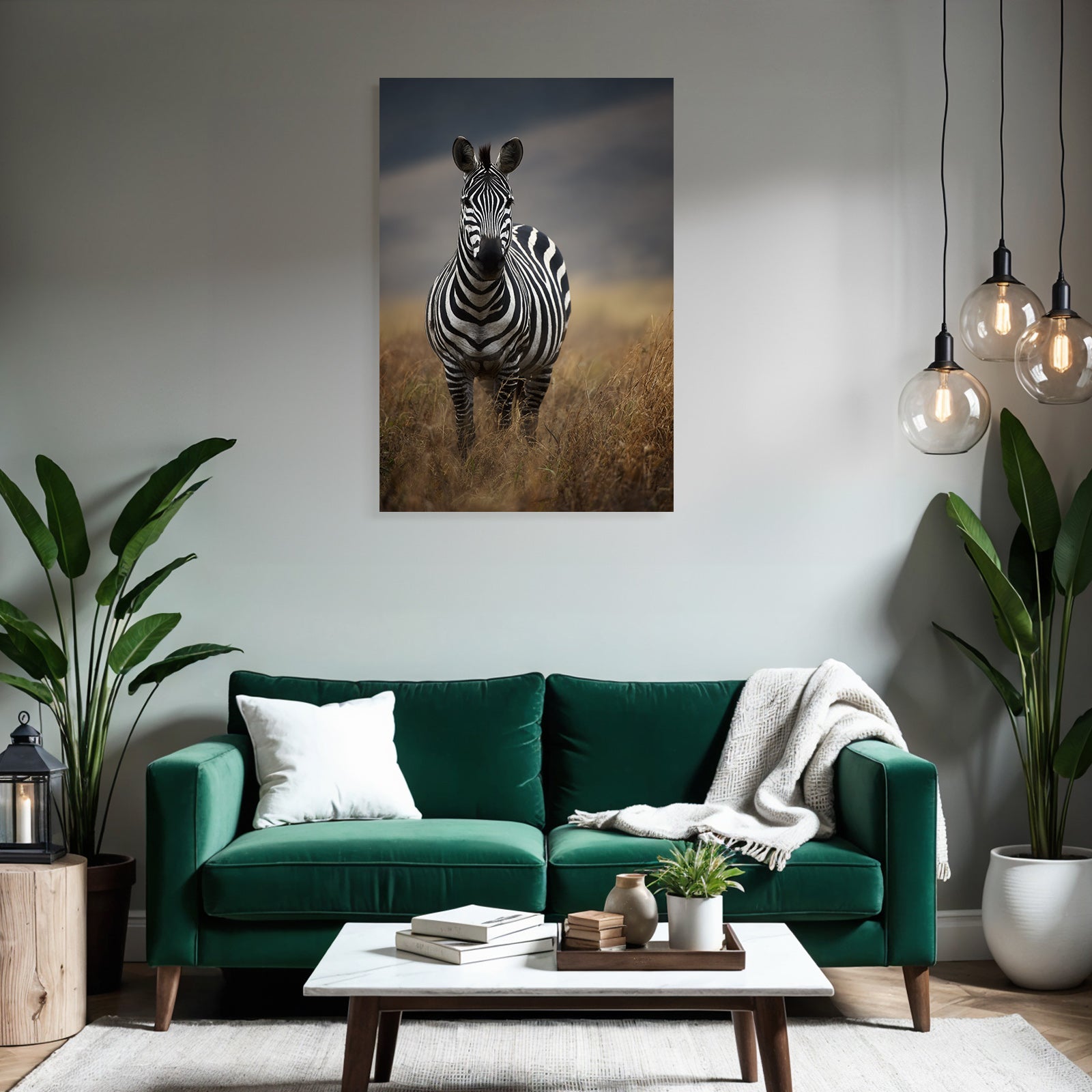Zebra Im Natürlichem Lebensraum Savanne