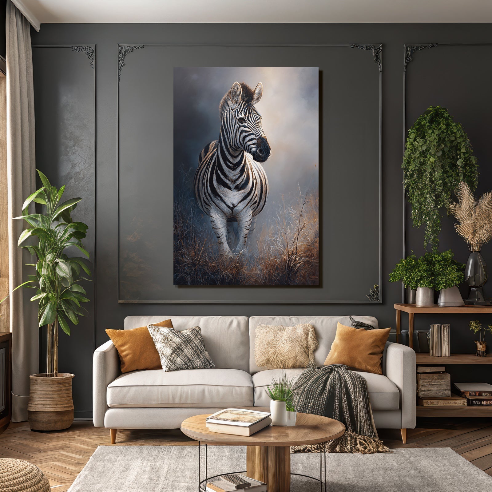 Zebra in natural abundance with stripes