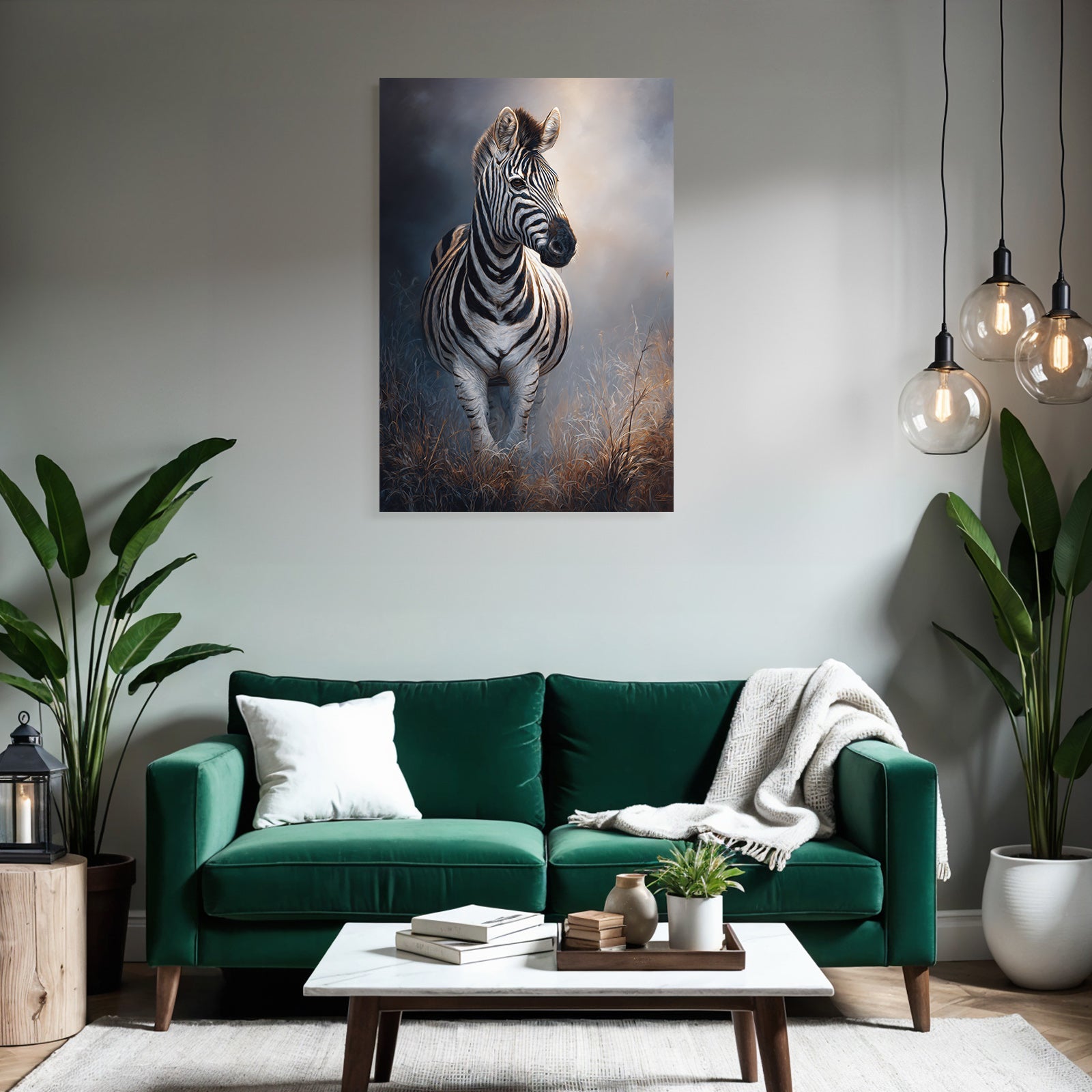 Zebra in natural abundance with stripes